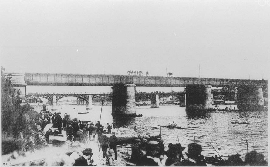 Finiš utrka dvojaca sa kormilarom na OI 1900. u Parizu